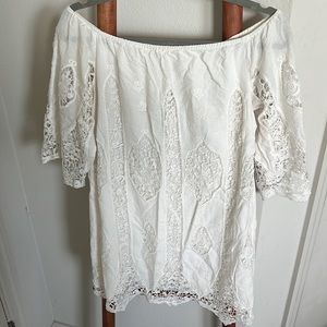 Anthro Staring at Stars Eyelet Shift Dress